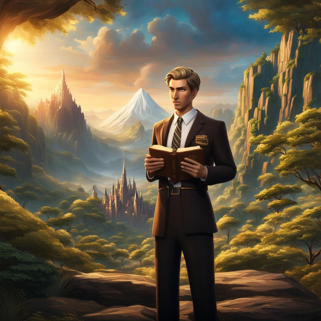 LDS Missionary with Book, Anime Style