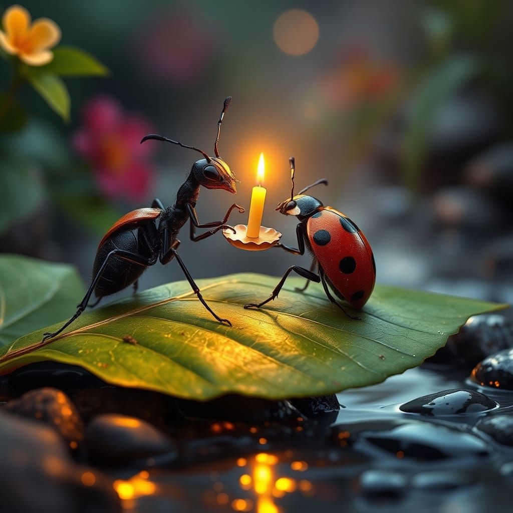 Intricately Detailed Romantic Scene in Splash Art Style