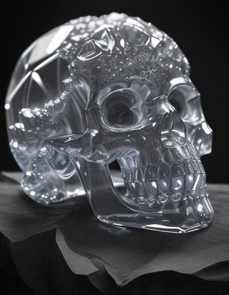 Hyperrealistic Crystal Skull with Intricate Details