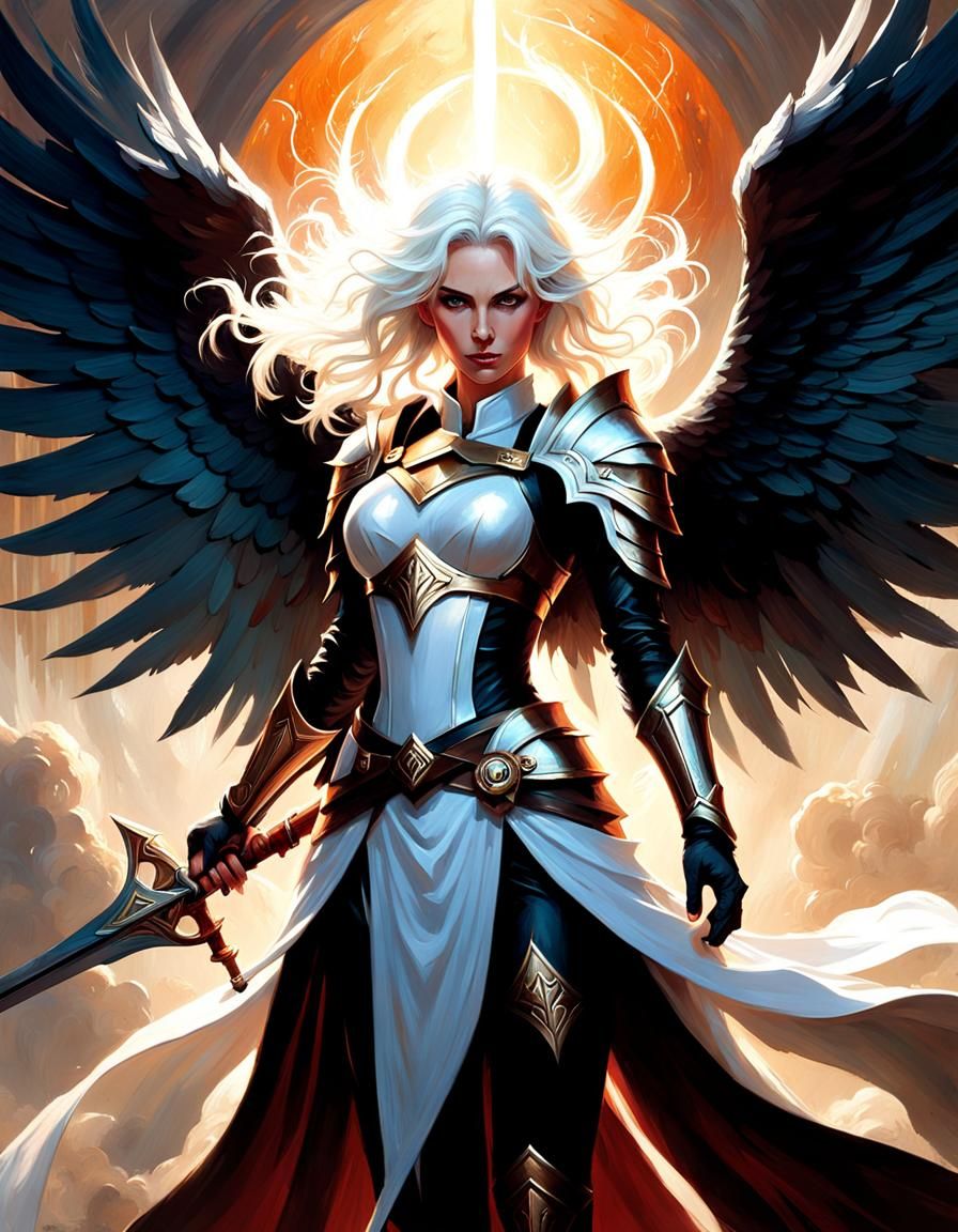 Avacyn, Angel of Hope in Sfumato Chiaroscuro Style