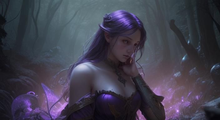 Dark Fairy Tale Character Concept Art in 8k