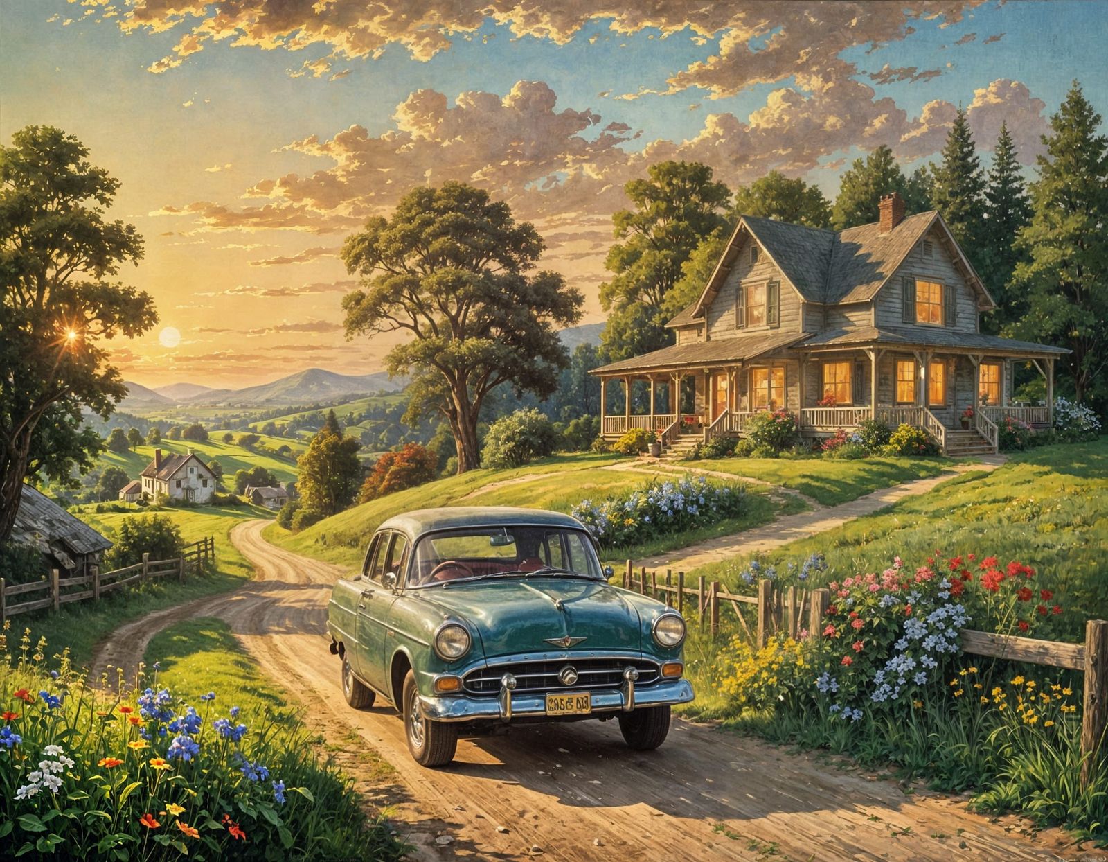 Country Road Leads Home: A Nostalgic Landscape