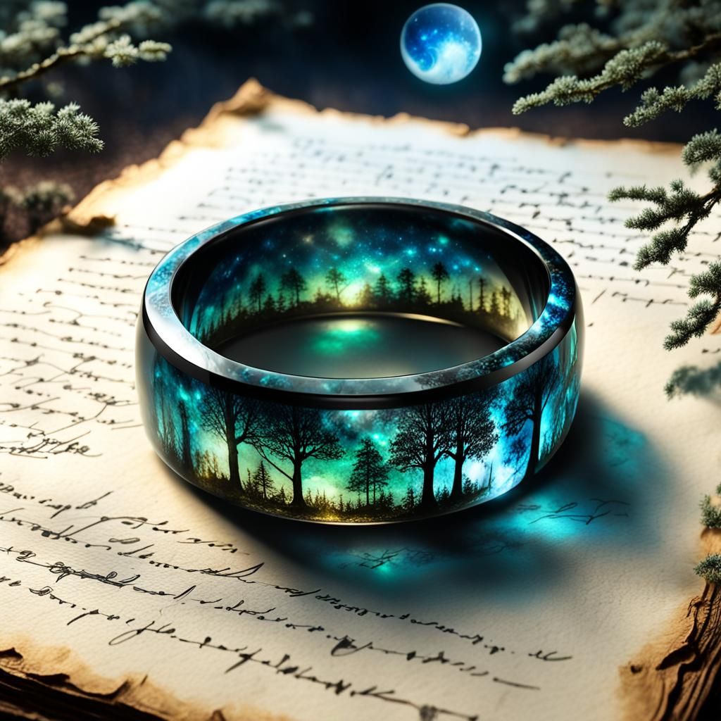 Elven Resin Ring with Luminescent Glow