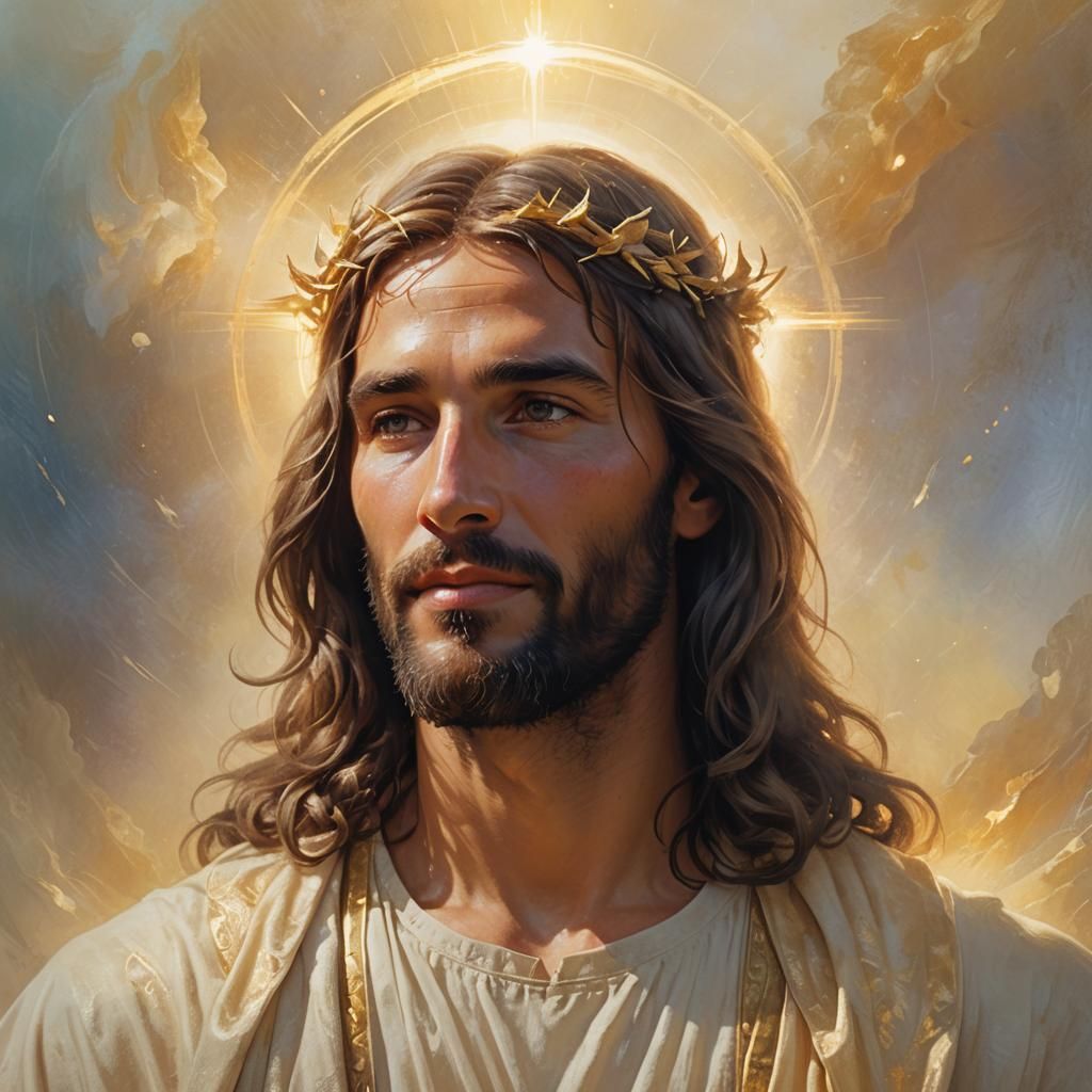 Ethereal Portrait of Jesus in Dreamscapes Style