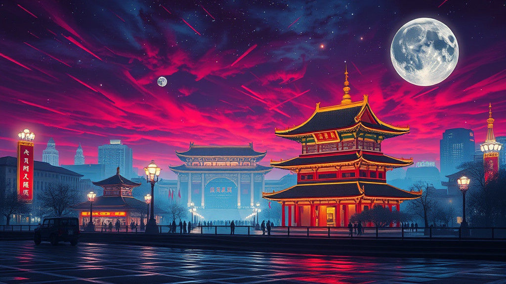 Beijing Midnight Dreamscape in Rococo Style