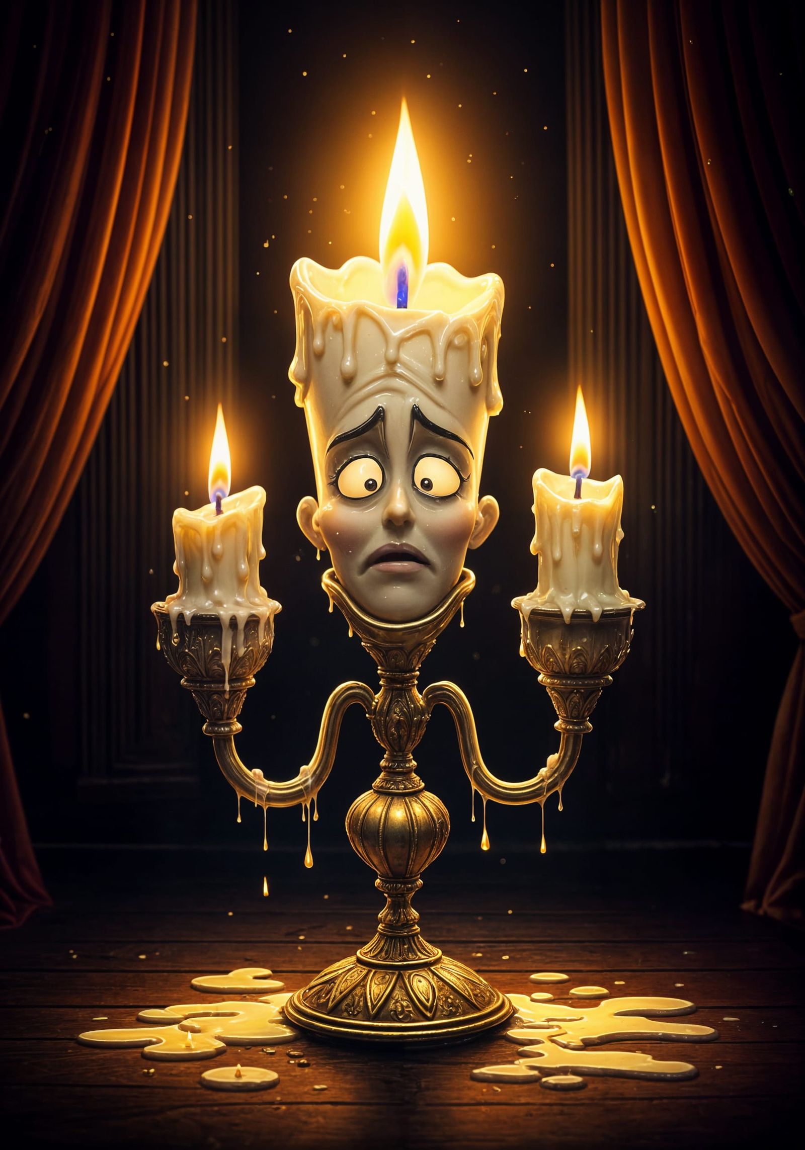 Expressive Candelabra Meltdown in Vivid Colors