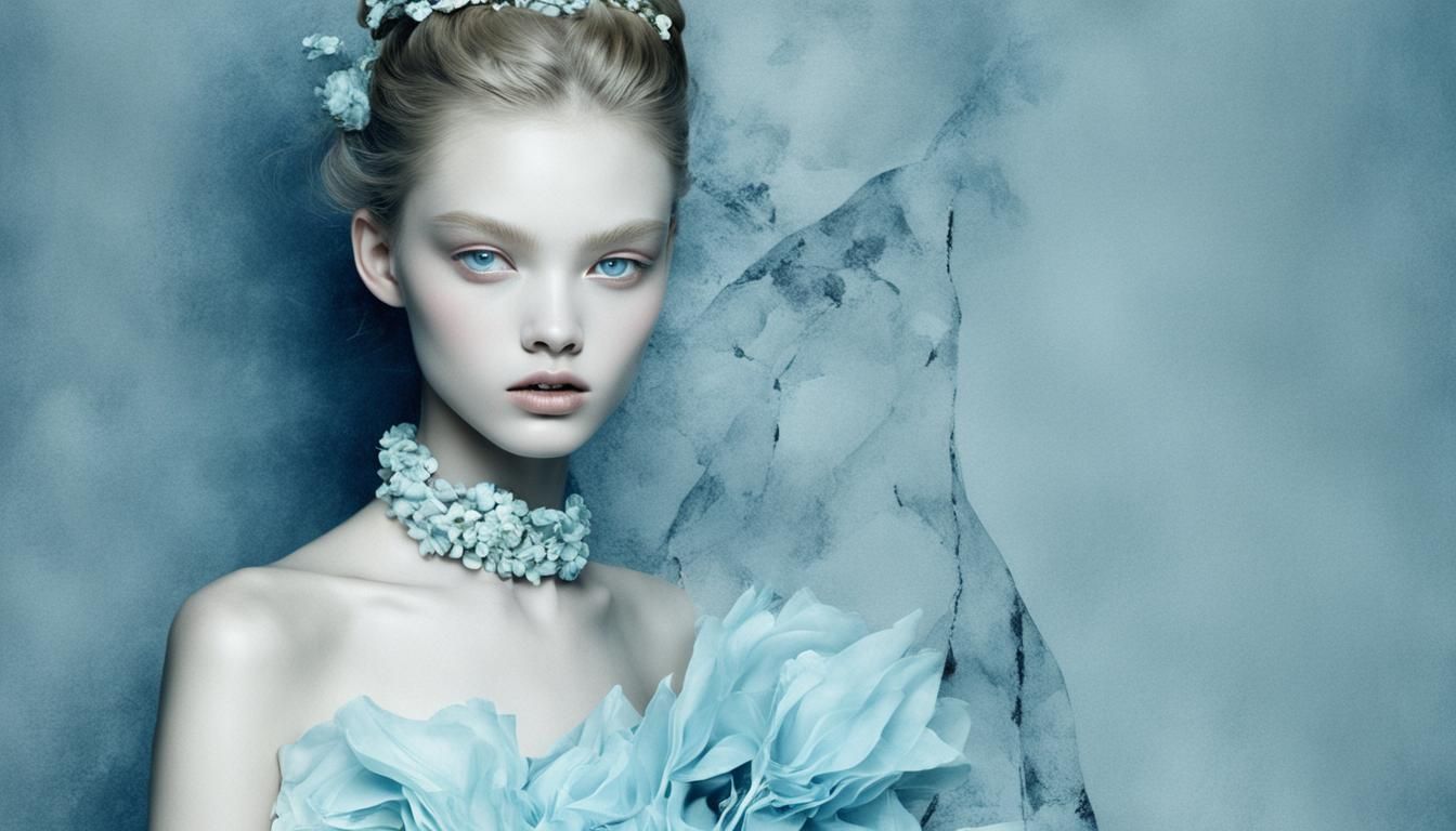 Tanya Dziahileva Vogue China Cover in Pastel Lithography