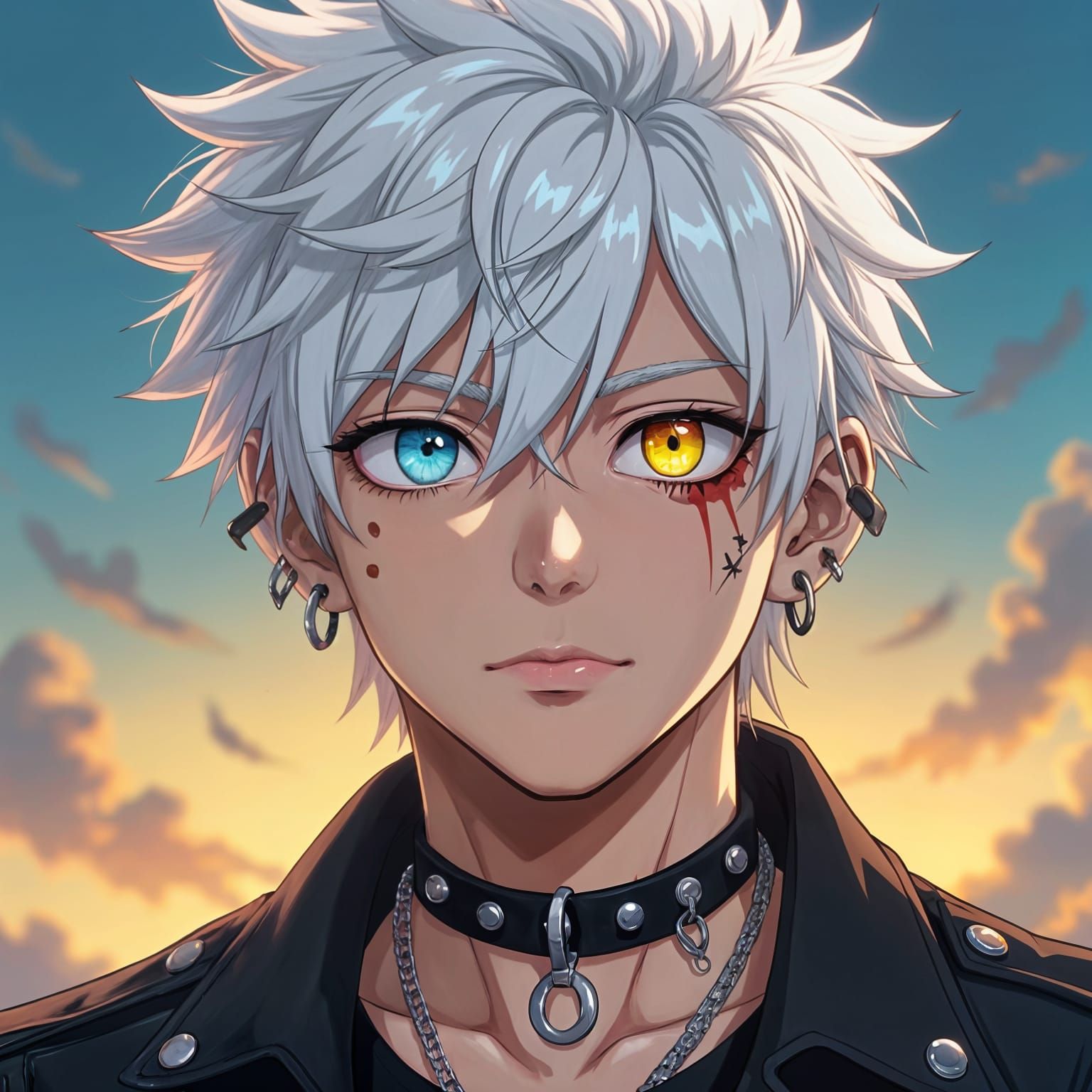 Anime Punk with Heterochromatic Eyes