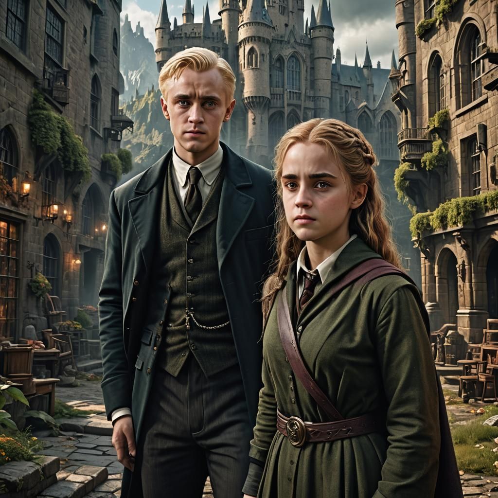 Hermione and Draco: Detailed Fantasy Concept Art