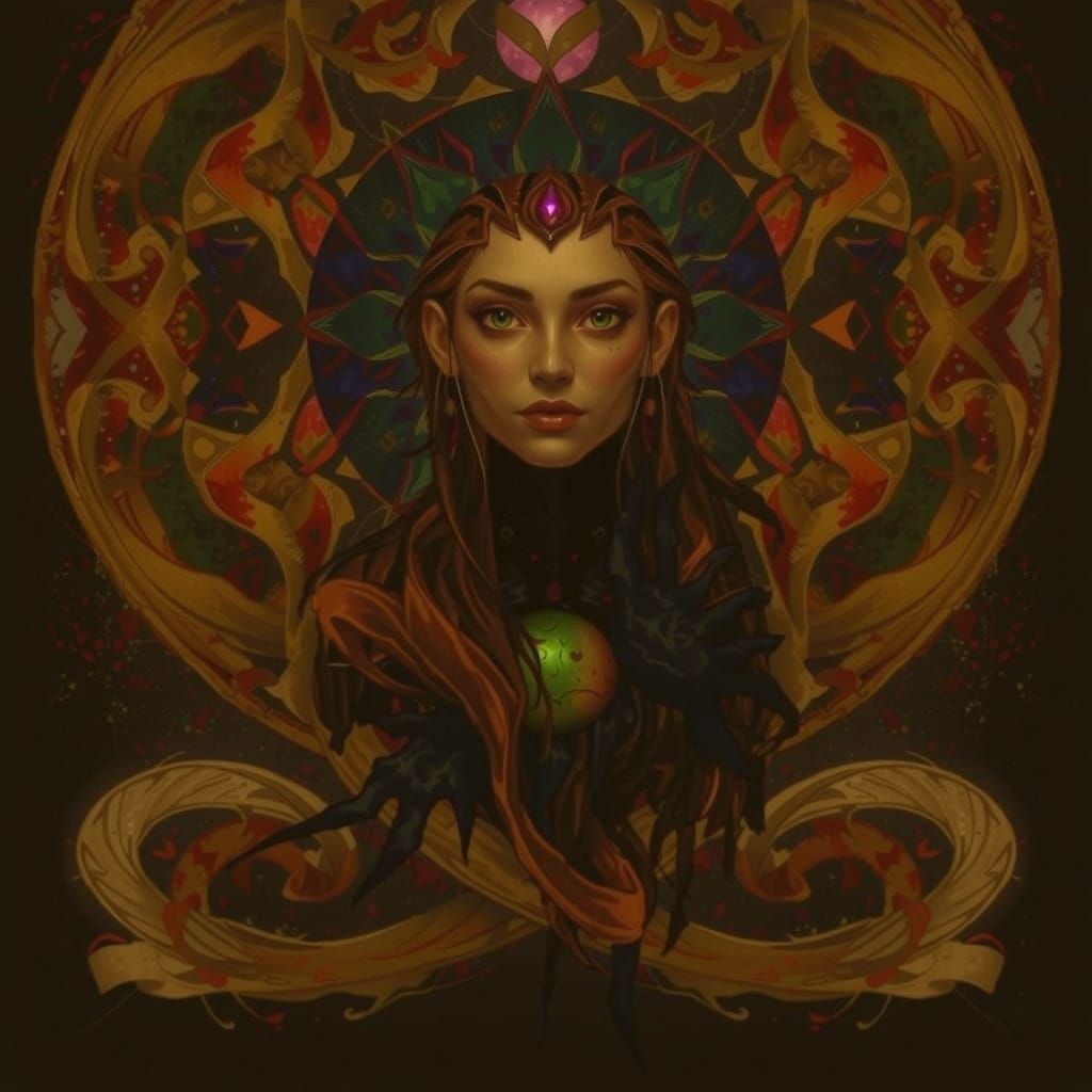 Dynamic Abstract Expressionism with Iridescent Swirls