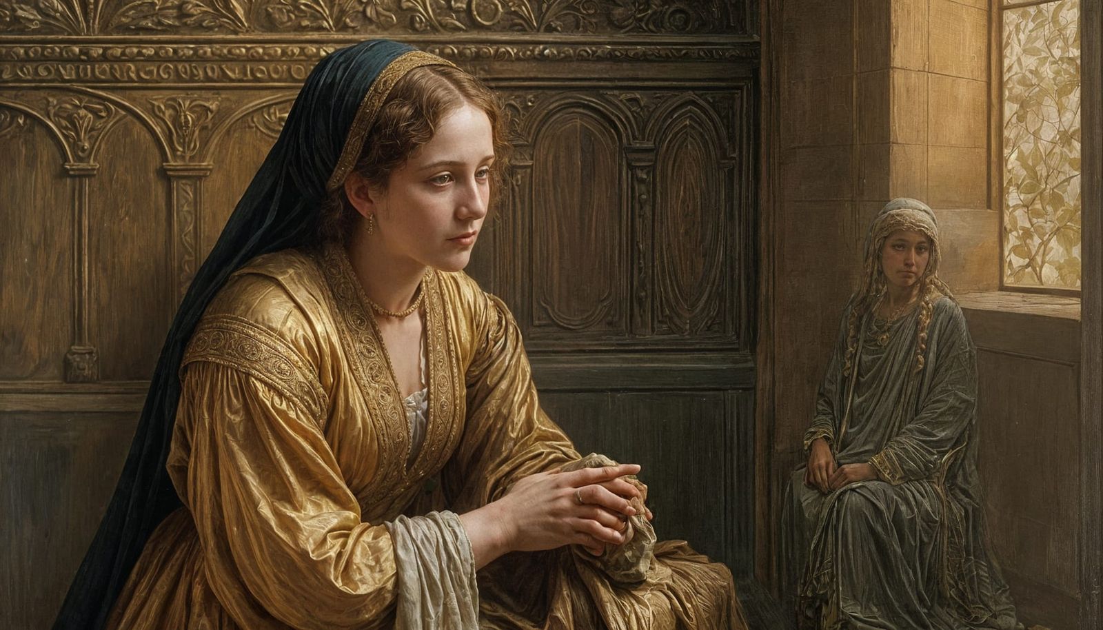 Wife of Jeroboam: An English Painting Style Scene