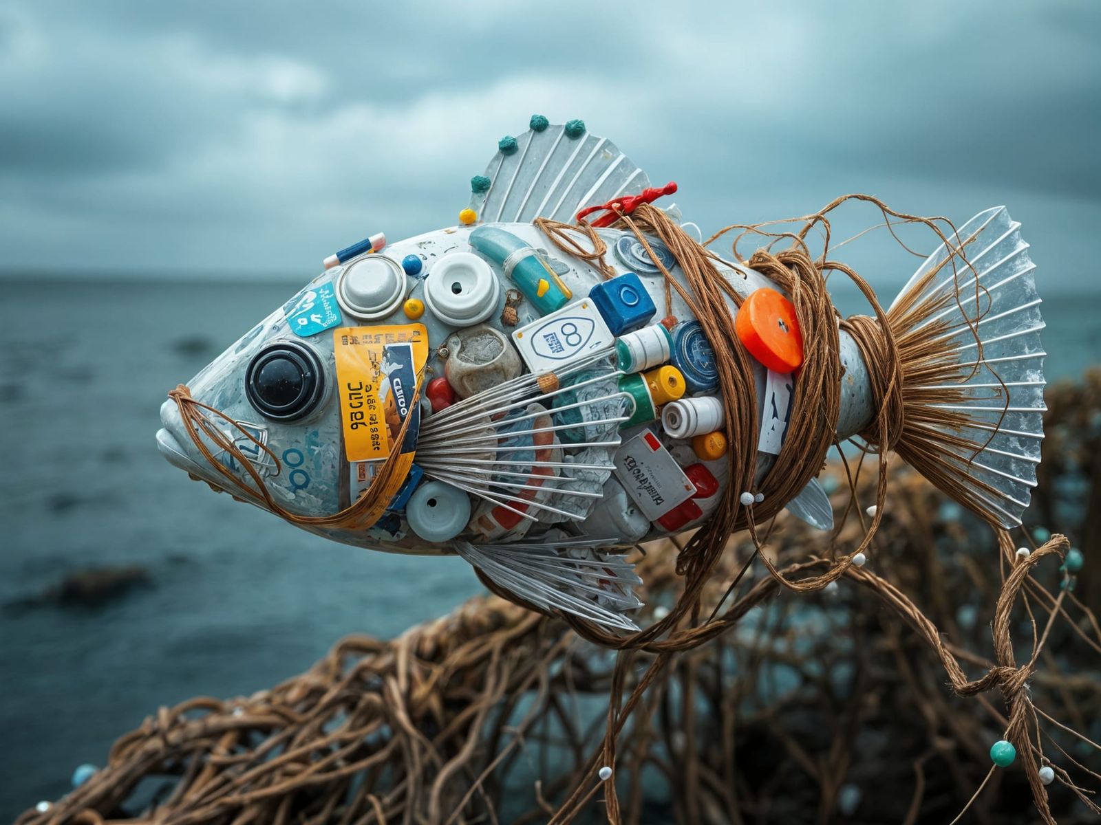 Plastic Garbage Fish: Ocean Waste Art