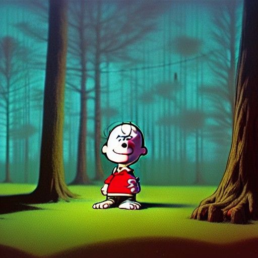 Surreal Charlie Brown Landscape in Digital Art Style