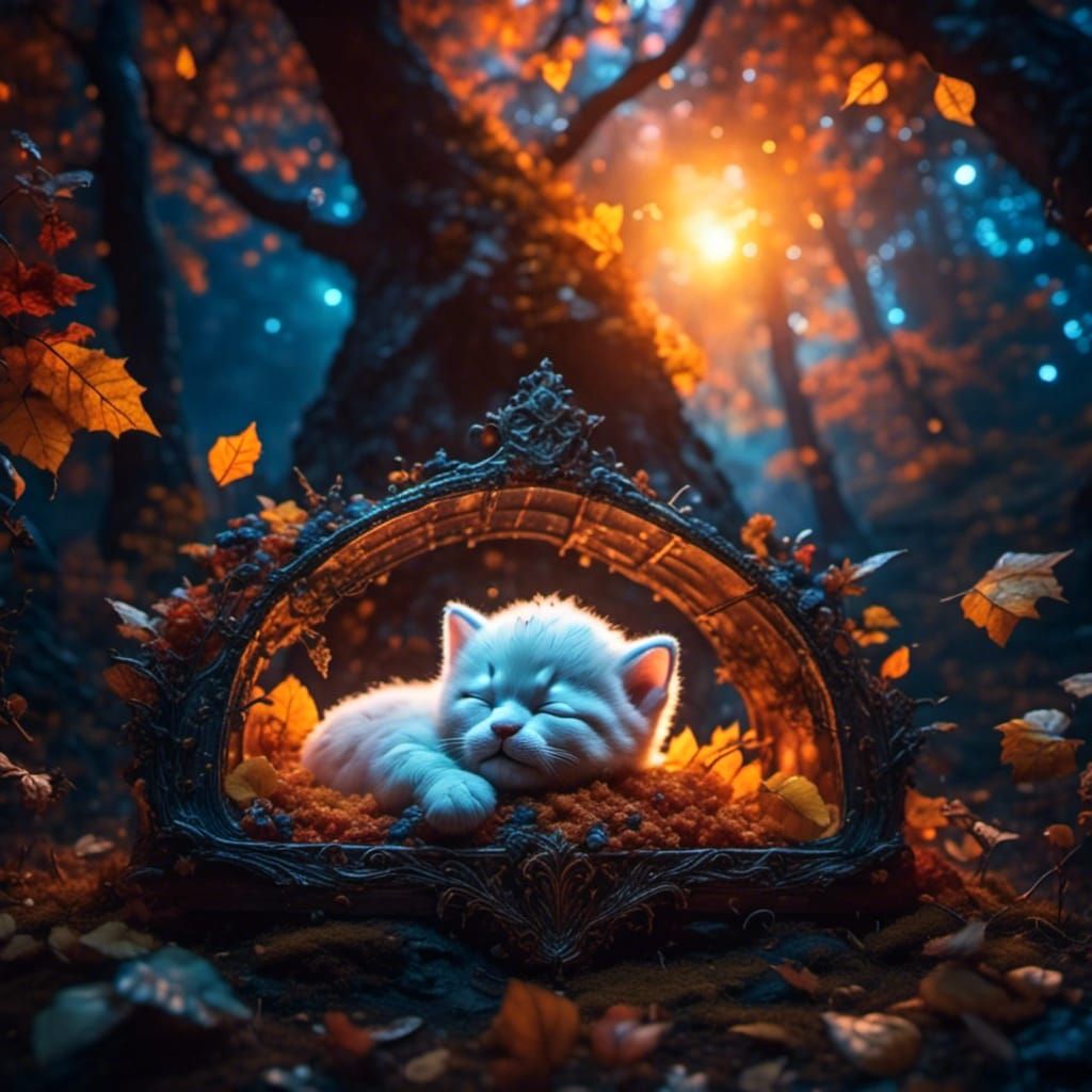 Mystical Forest Baby with Fangs in Fantasy Art