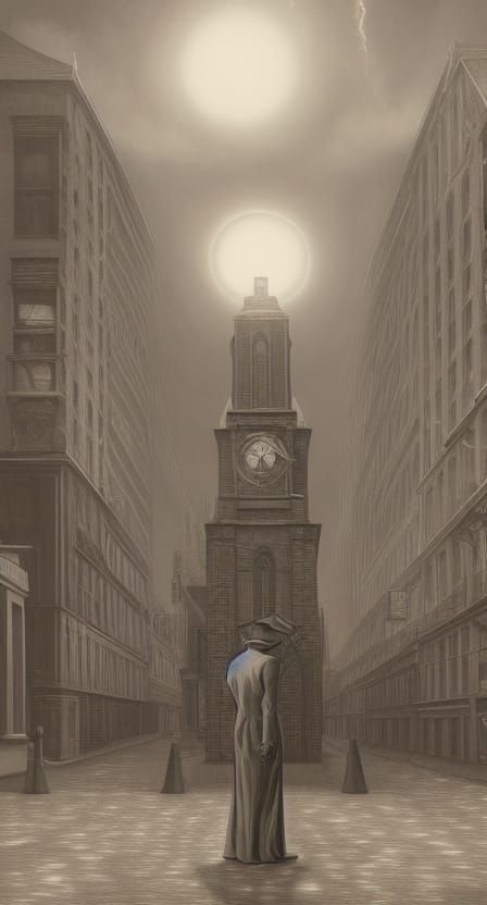 Suffering Figure in Urban Occult Setting