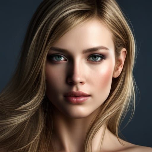 Beautiful Woman Portrait in Hyperrealistic Style