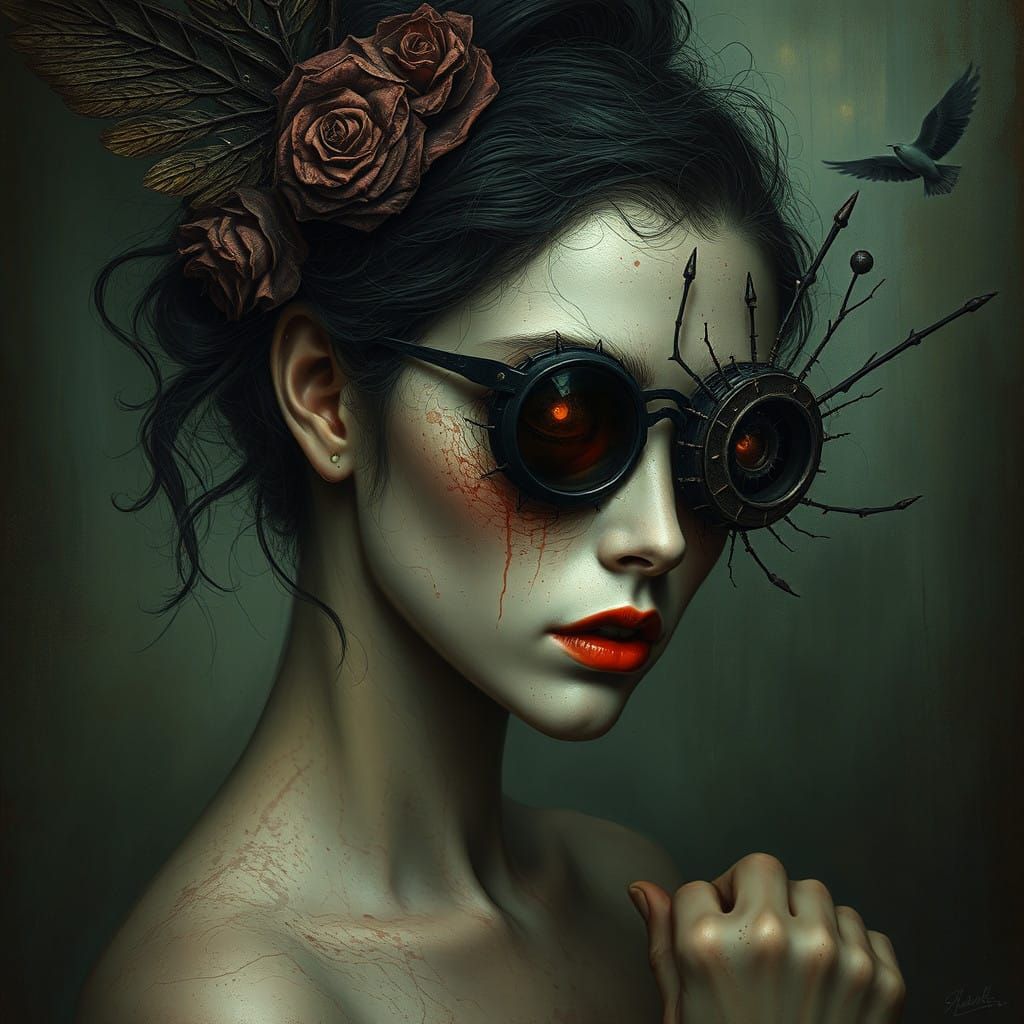 Hauntingly Beautiful Surrealism in Dark Fantasy Style