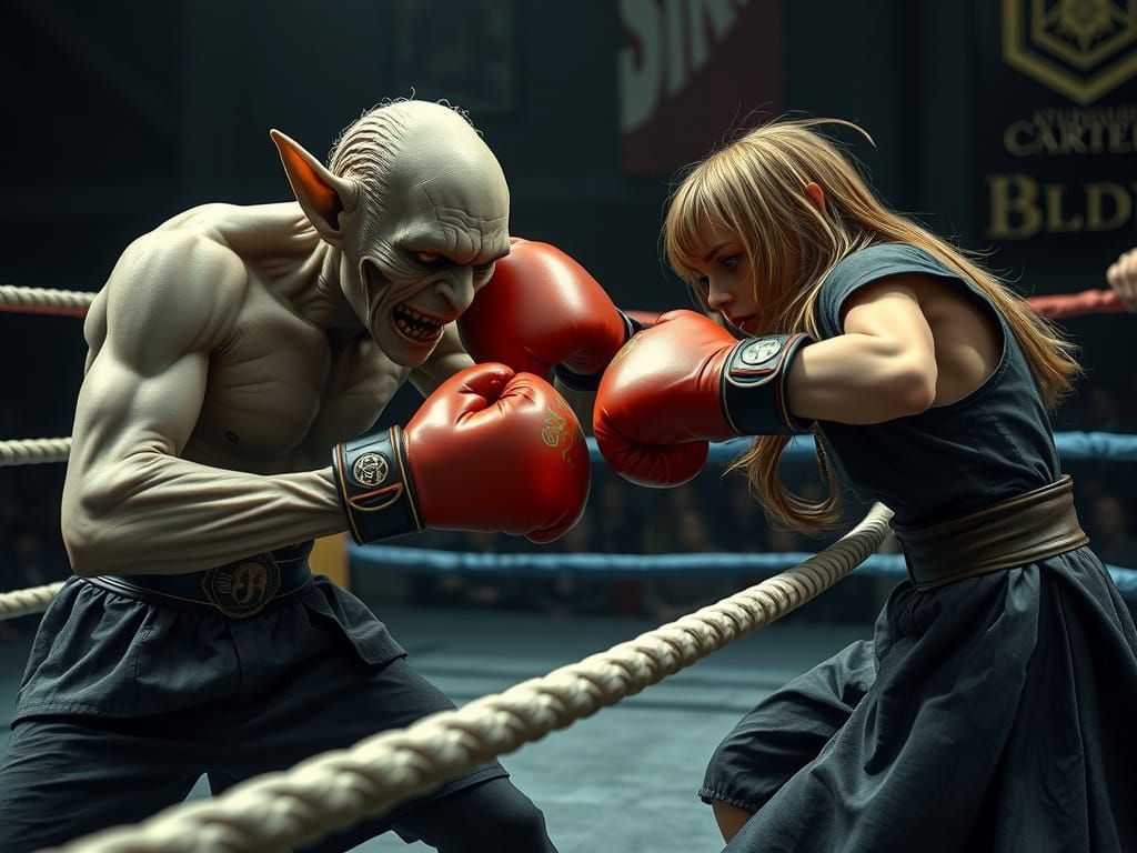 Gollum and Frodo Box in a Ring