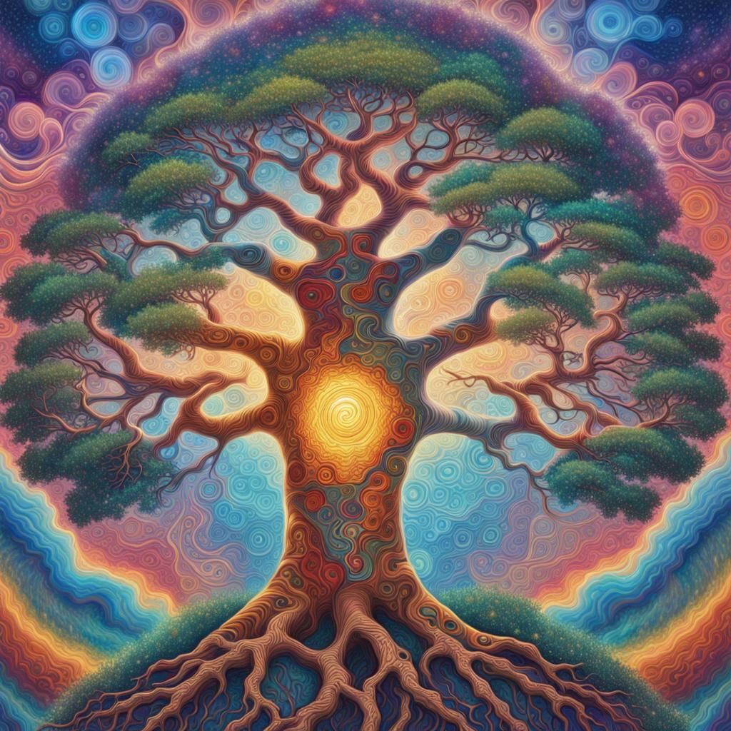Tree of Life Radiating Divine Light