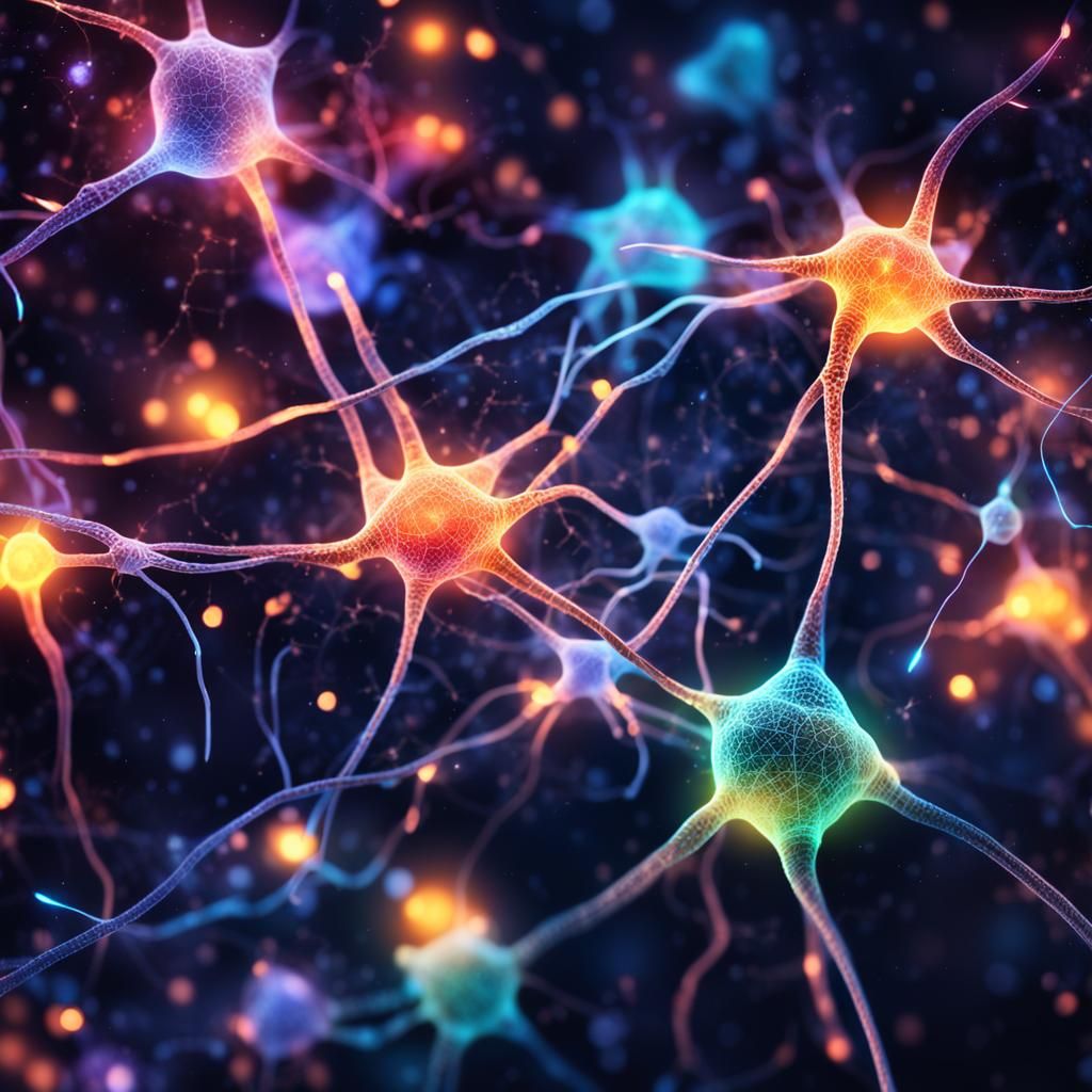 Medical Illustration with Neural Connections. AI image prompt in my tutorials!