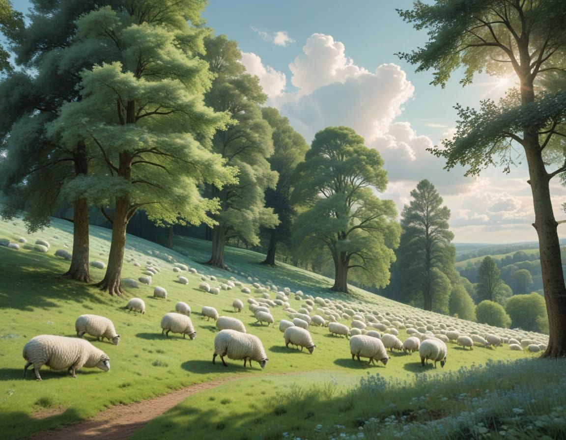 sheeps in spring