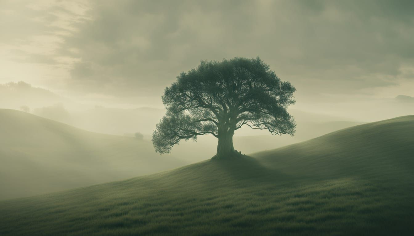 Serene Landscape in Hyperrealistic Digital Art