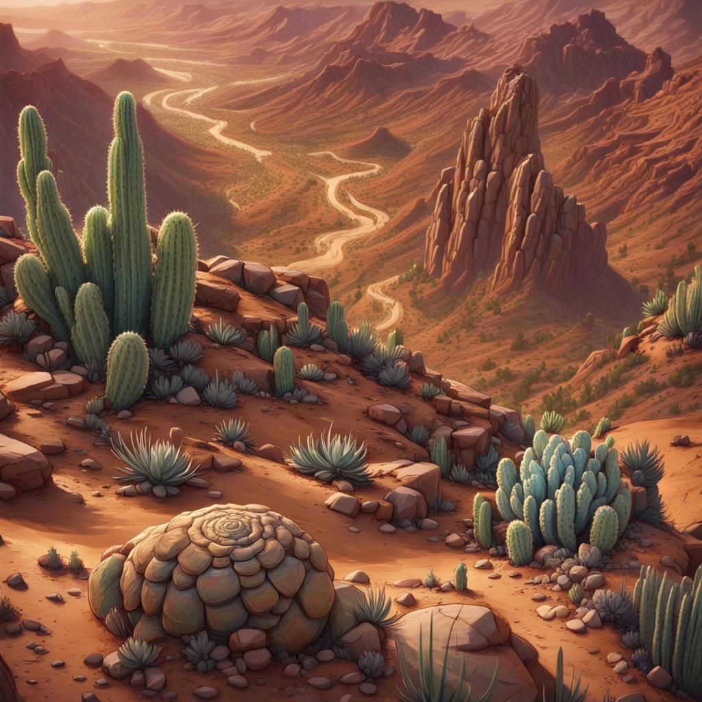 Desert Canyon Vista in Fantasycore Pop Up Art
