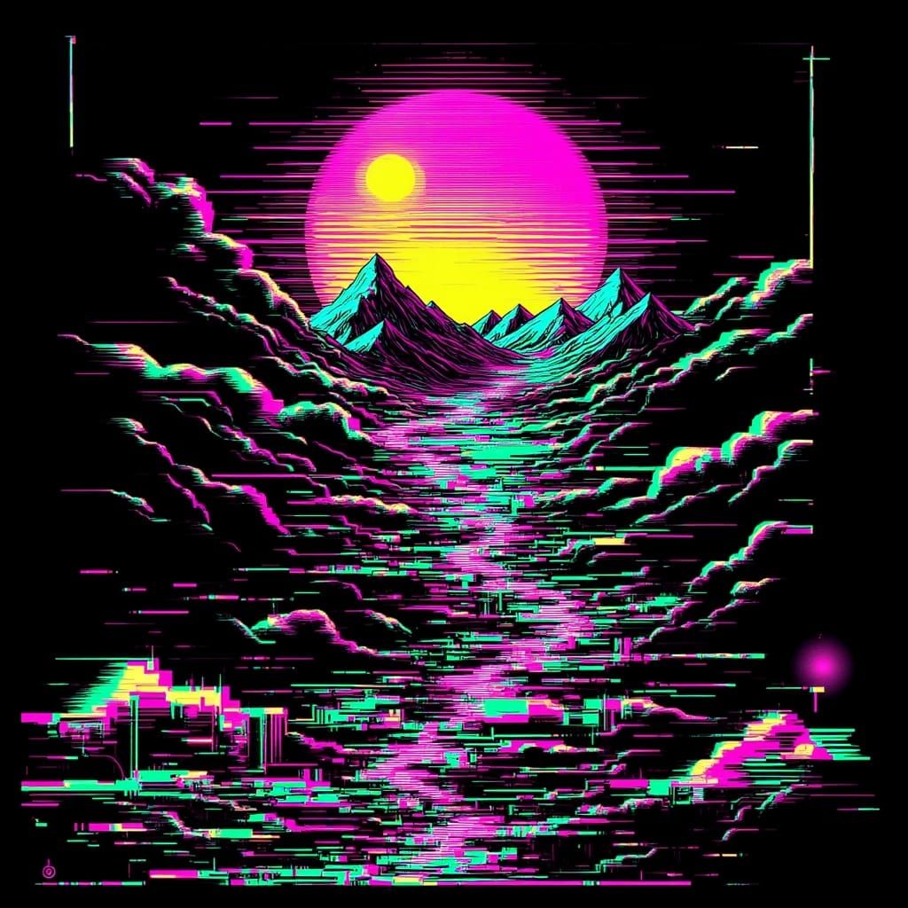 Cosmic Abstraction in Retrofuturistic Hologram