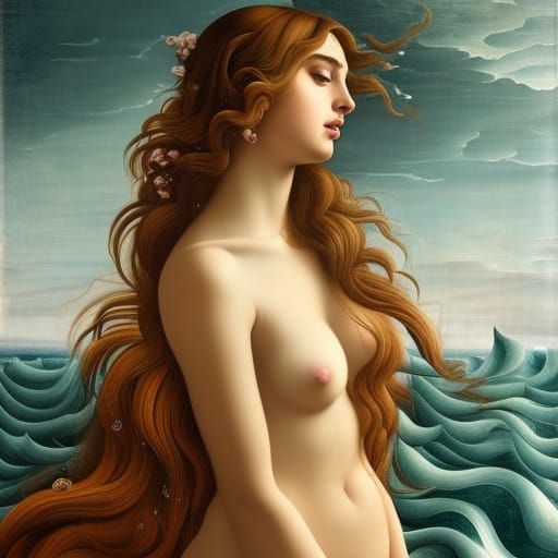 Ana de Armas as Venus in Renaissance Style