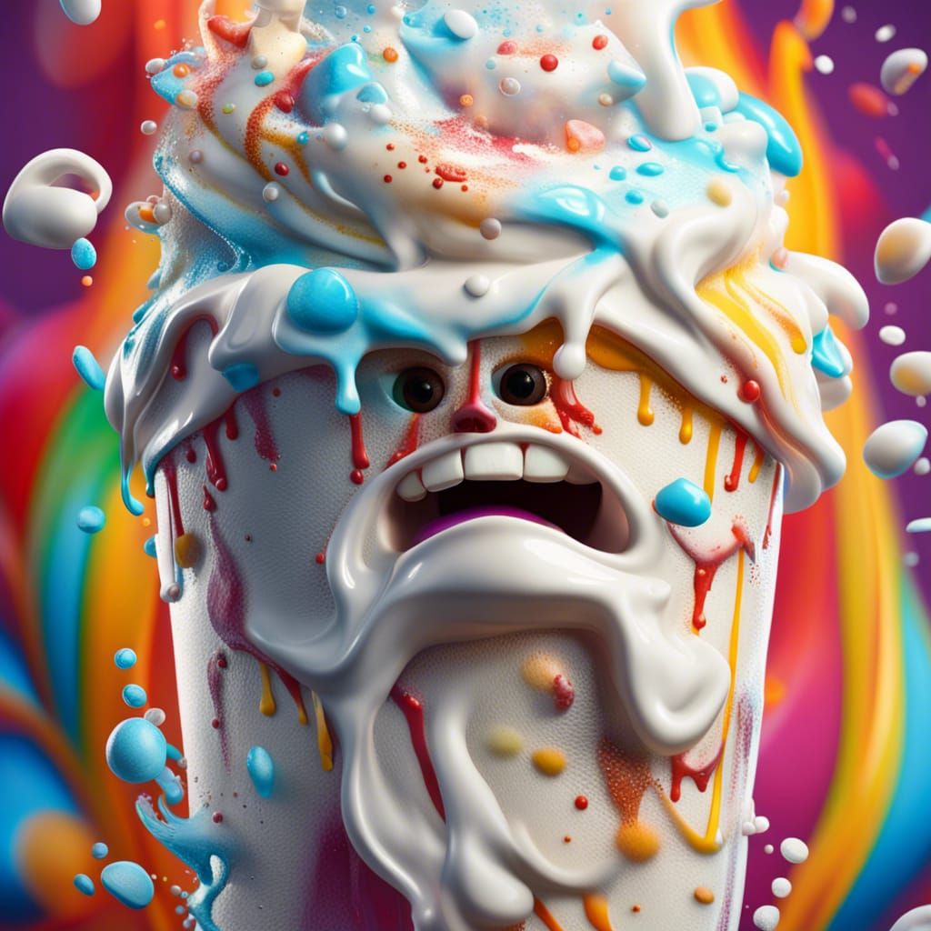 Hyperrealistic McFlurry Splash Art Concept