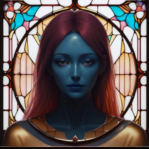 Abstract Surrealist Portrait with Angelic Gaze