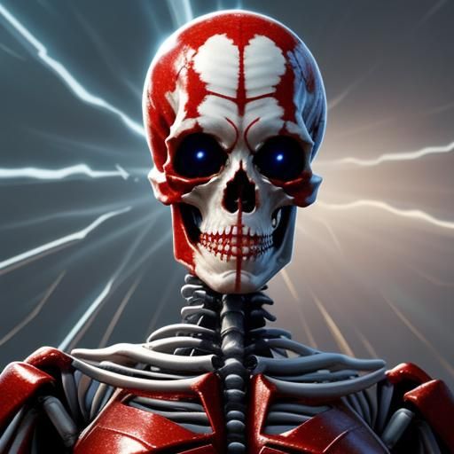 Cybernetic Skeleton with Transparent Skin in Dark Fantasy