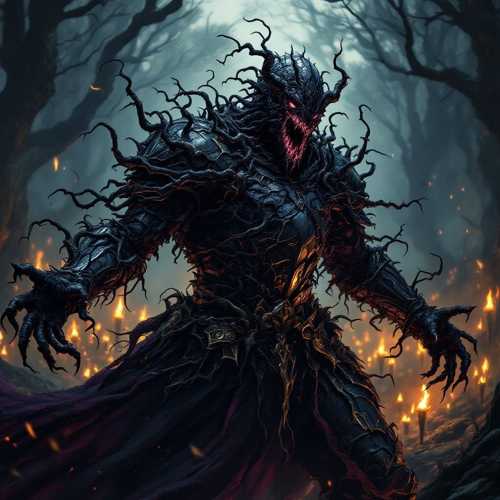 Corrupted Knight of Madness in Dark Fantasy Style