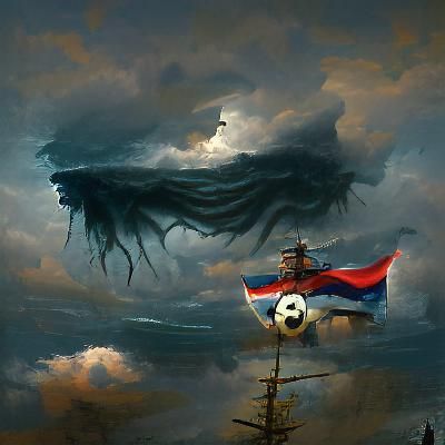 Sinister Flying Dutchman, Gothic Horror Art