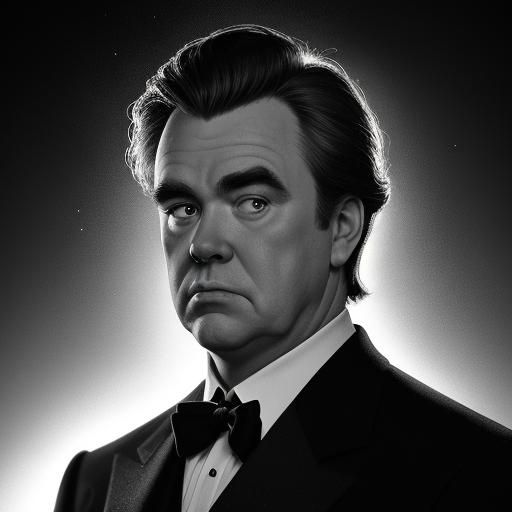 John Candy: Philippe Halsman-esque Portrait in High Fashion