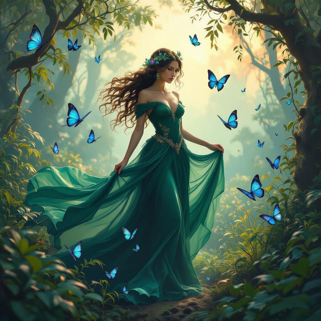 Venusian Nymph with Butterflies: A Matte Painting