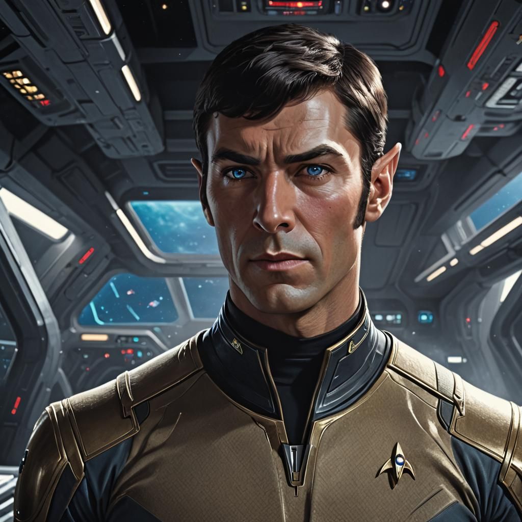 Handsome Young Vulcan on Starship Enterprise