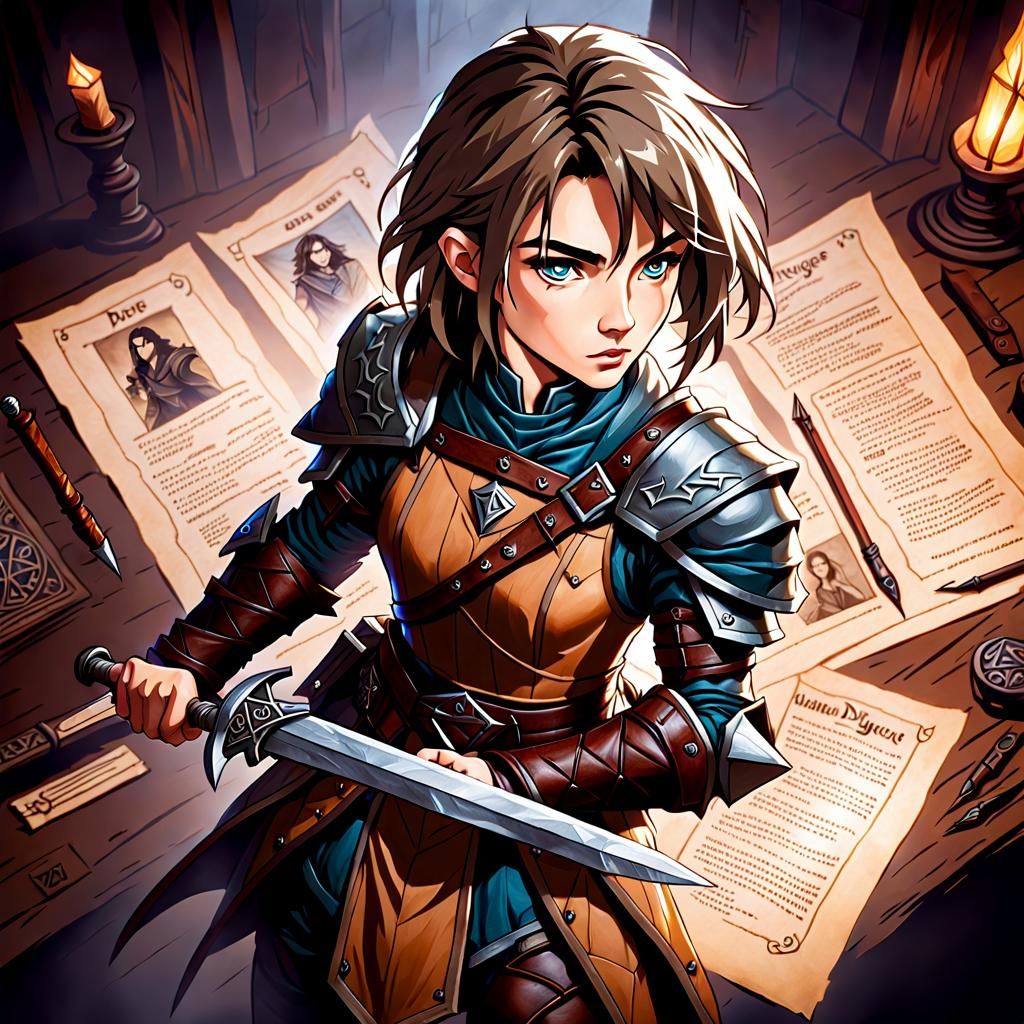 Photorealistic D&D Ranger Poses on Parchment