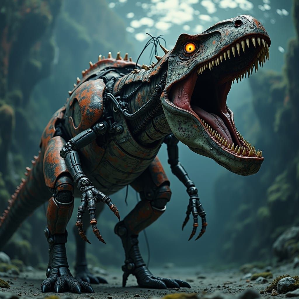 Biomechanical Cyborg Dakosaurus in Evangelion Style