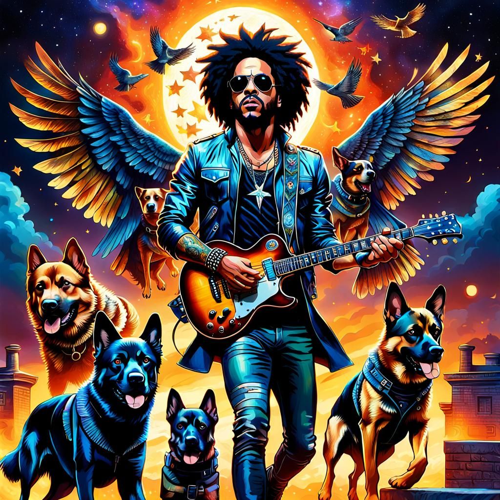 Lenny Kravitz is trying to fly away