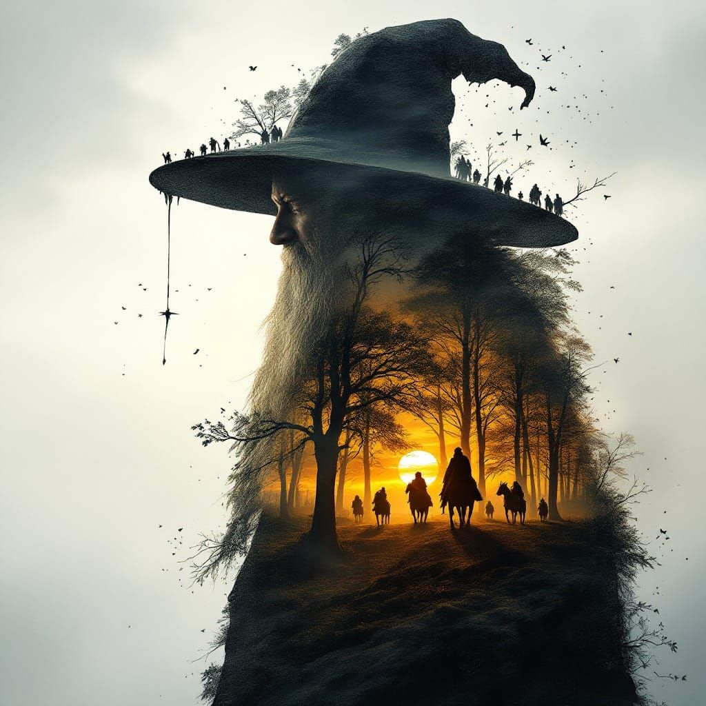 Gandalf's Fantastical Realm Revealed Through Double Exposure...