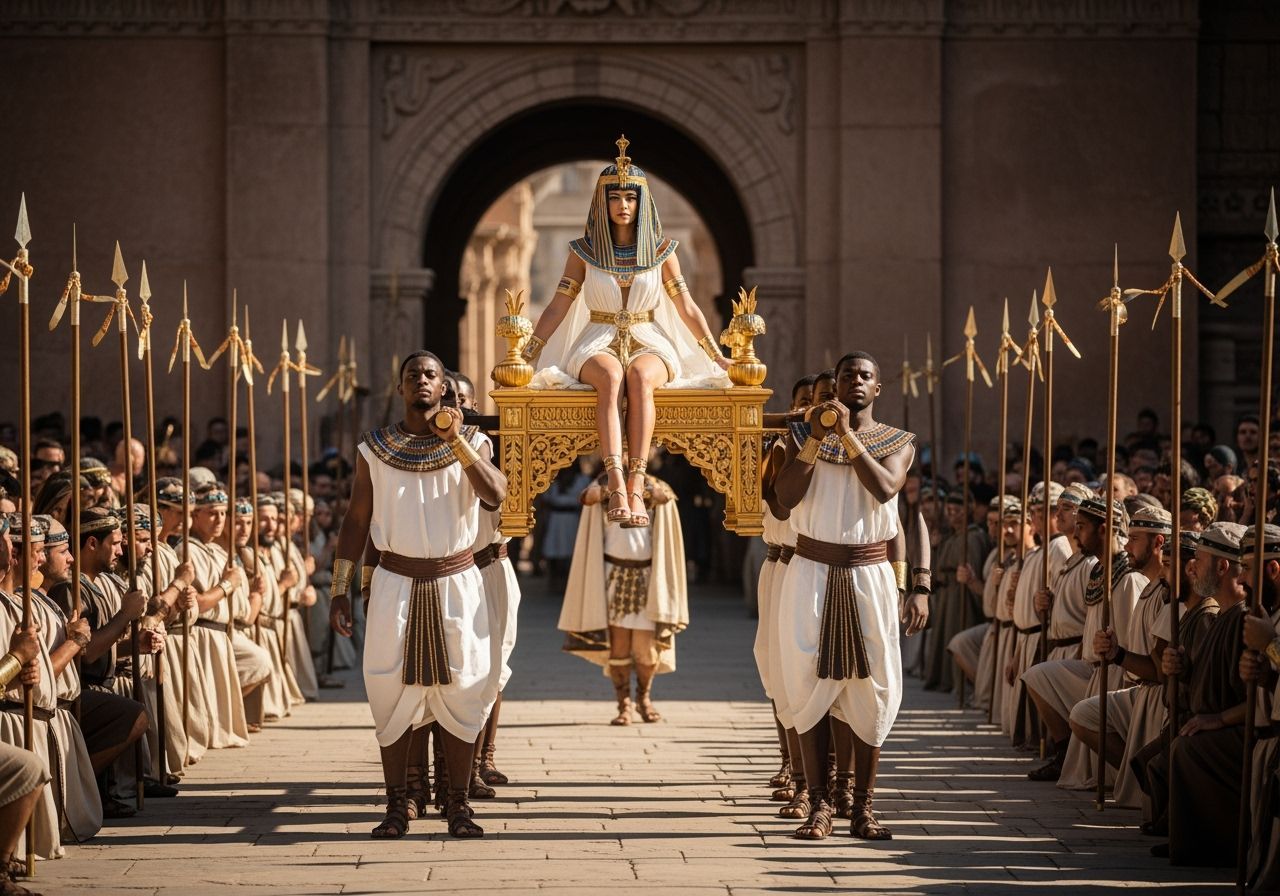 Egyptian Queen's Parade Through Ancient Rome: Leibovitz Styl...