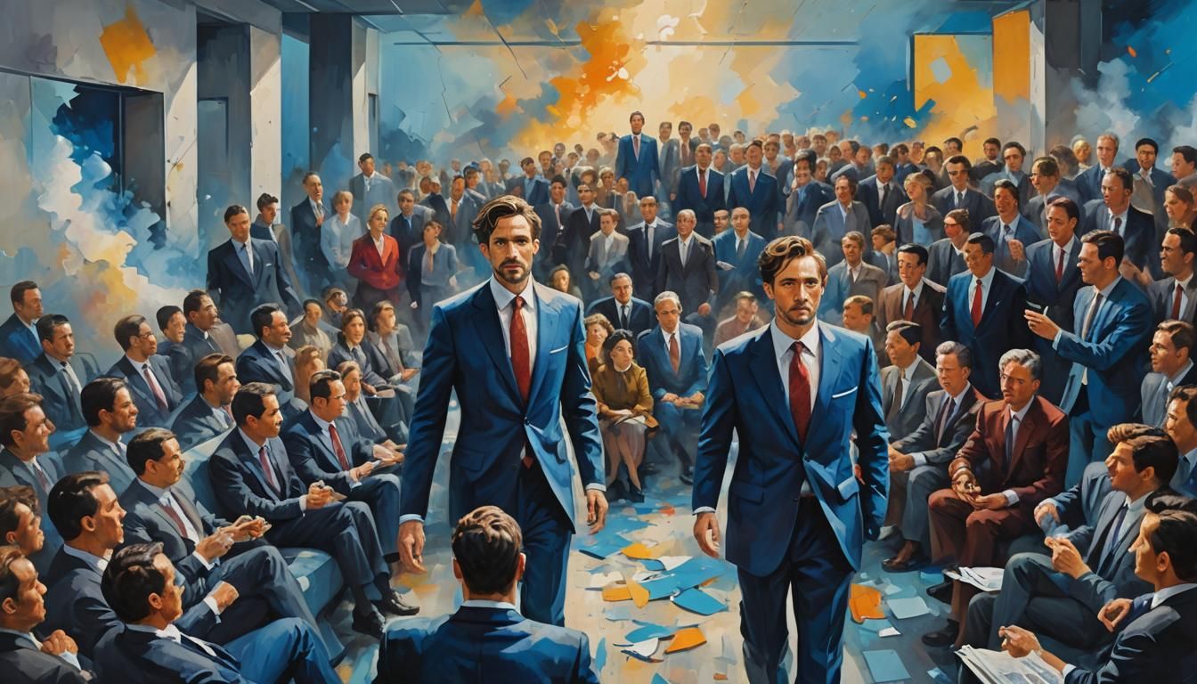 Inspirational Painting of Career Growth in Triadic Colors