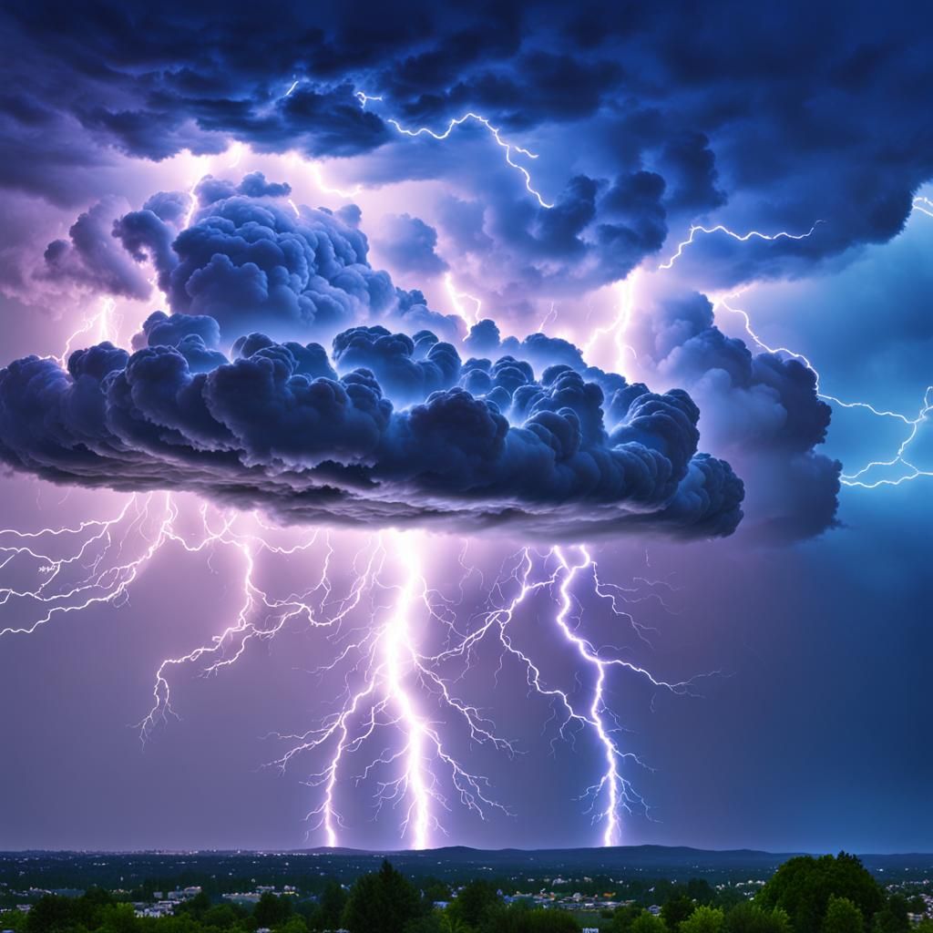 storms rage as he casts lightning bolts all around hyper realistic 4K resolution thunderstorm vapor fantastical magnific...