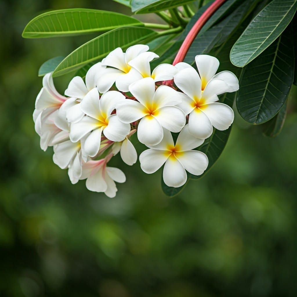 Plumeria Rubra in Bloom: Botanical Realism