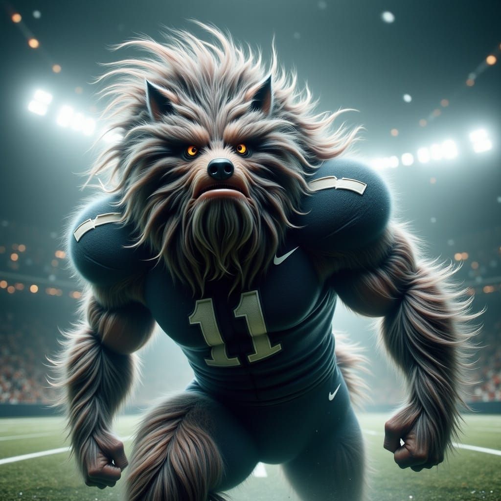 Werewolf Quarterback Transformation Under Stadium Lights
