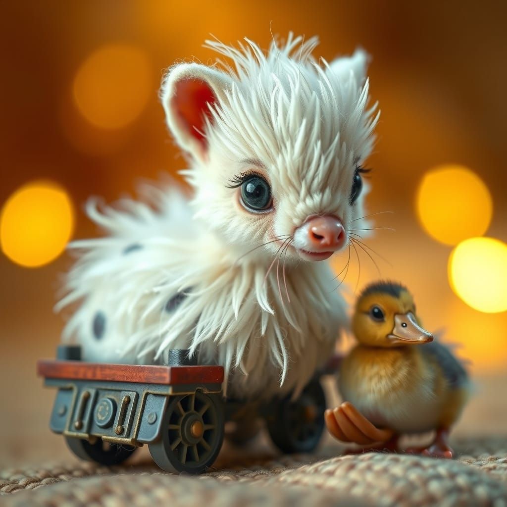 Cute Train in Whimsical Wonderland