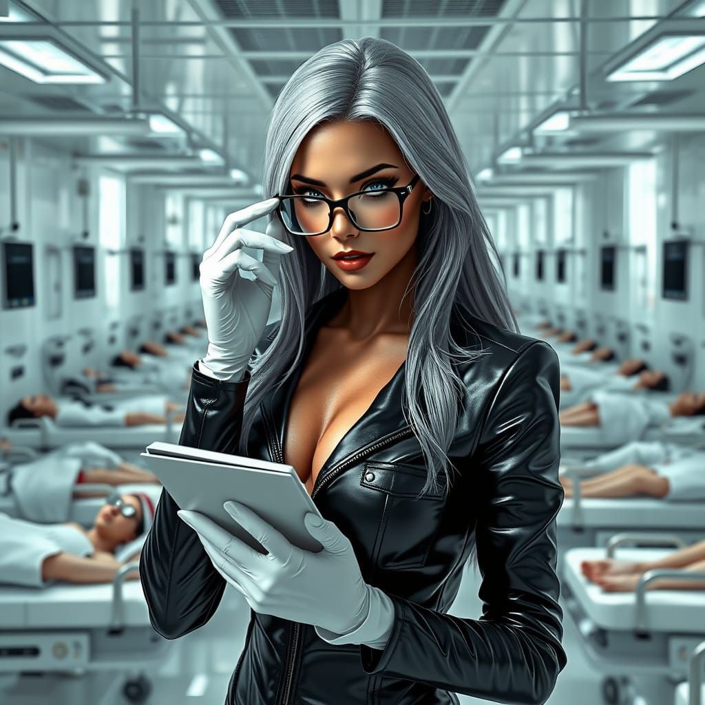 Futuristic Lab Experiment with Femme Fatale in Photorealisti...