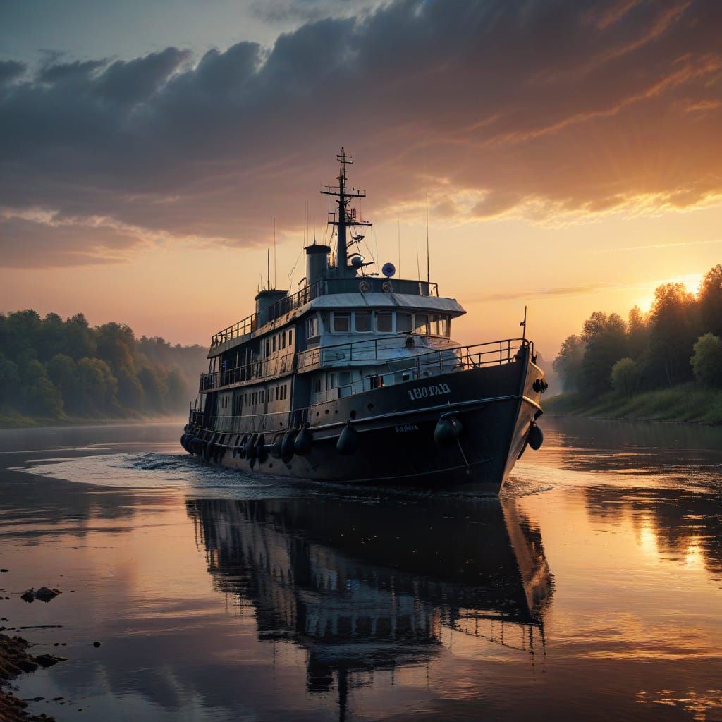 The Volga River at Dawn in Hyperrealistic HDR