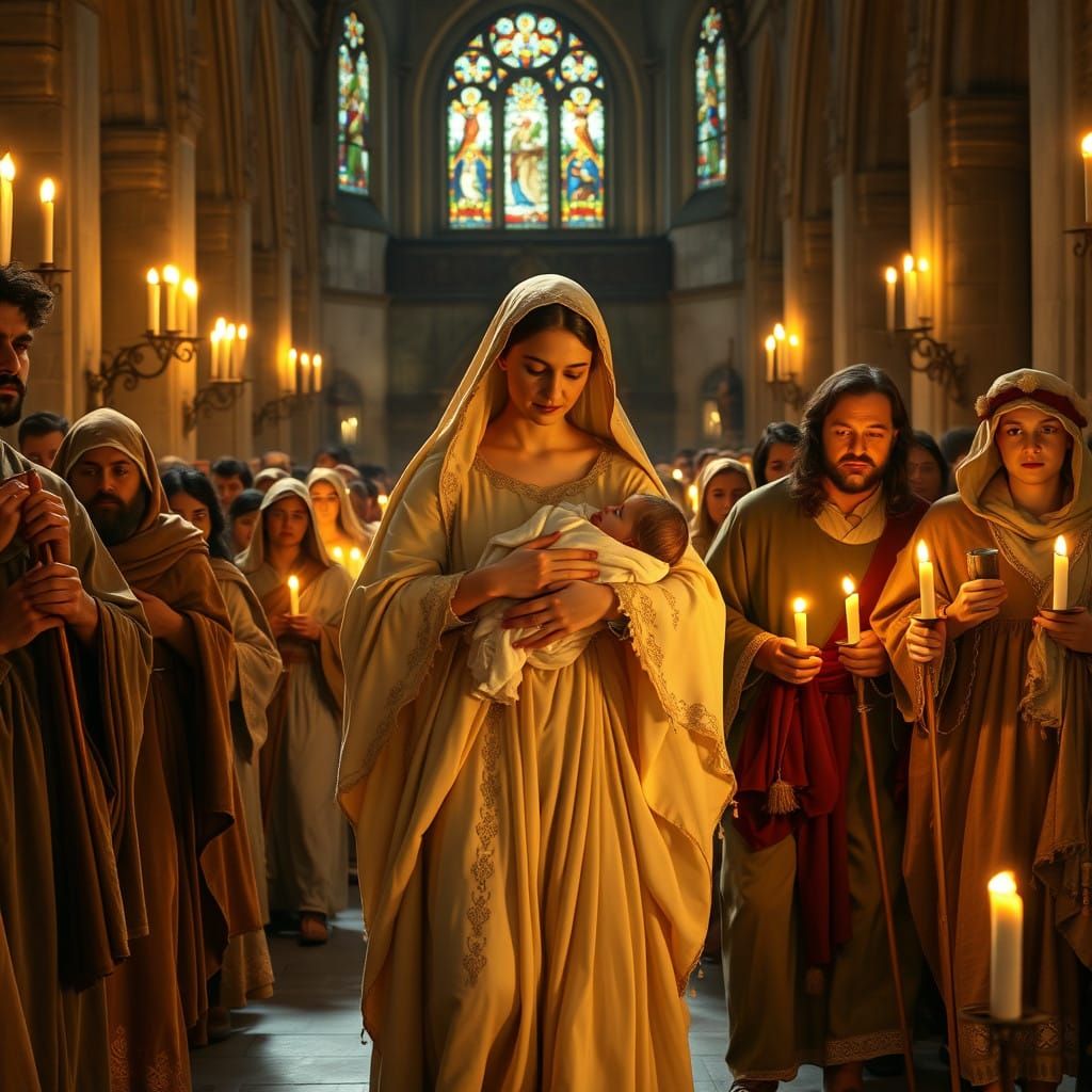 Christmas Eve Procession in a French Renaissance Church